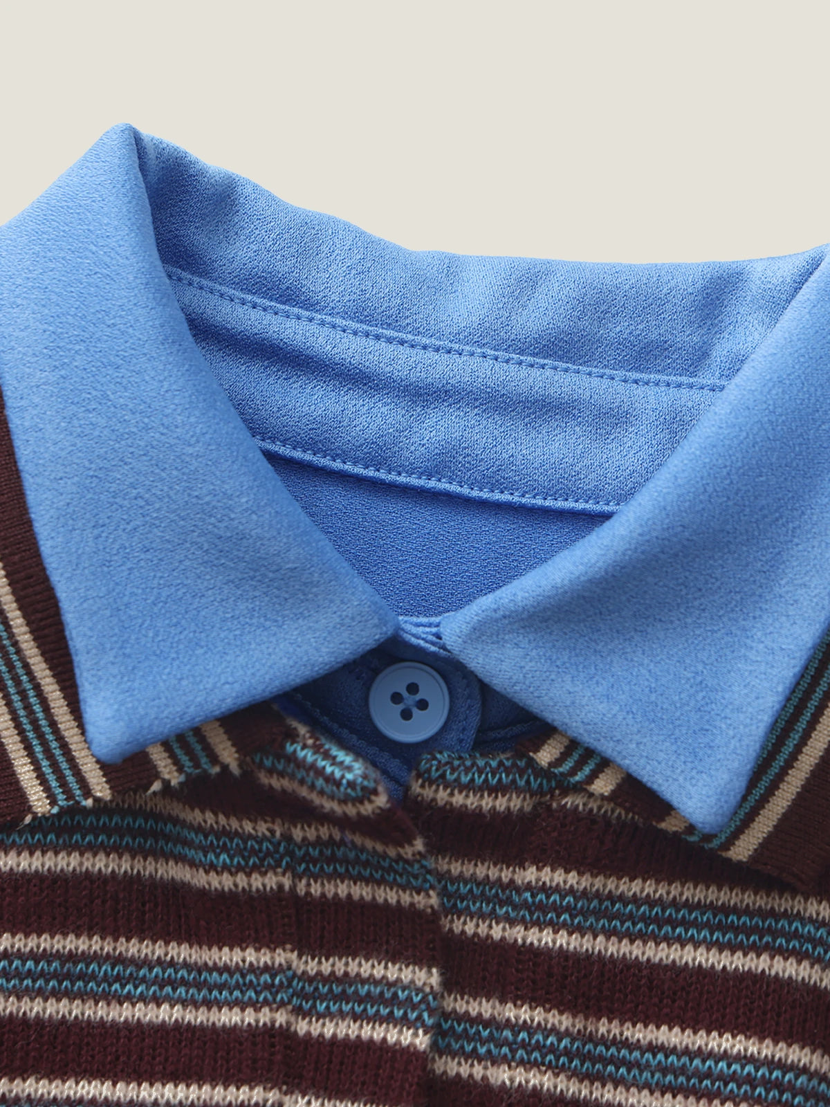 Conjunto de camiseta polo corta y pantalones de rayas Kins Class Kids