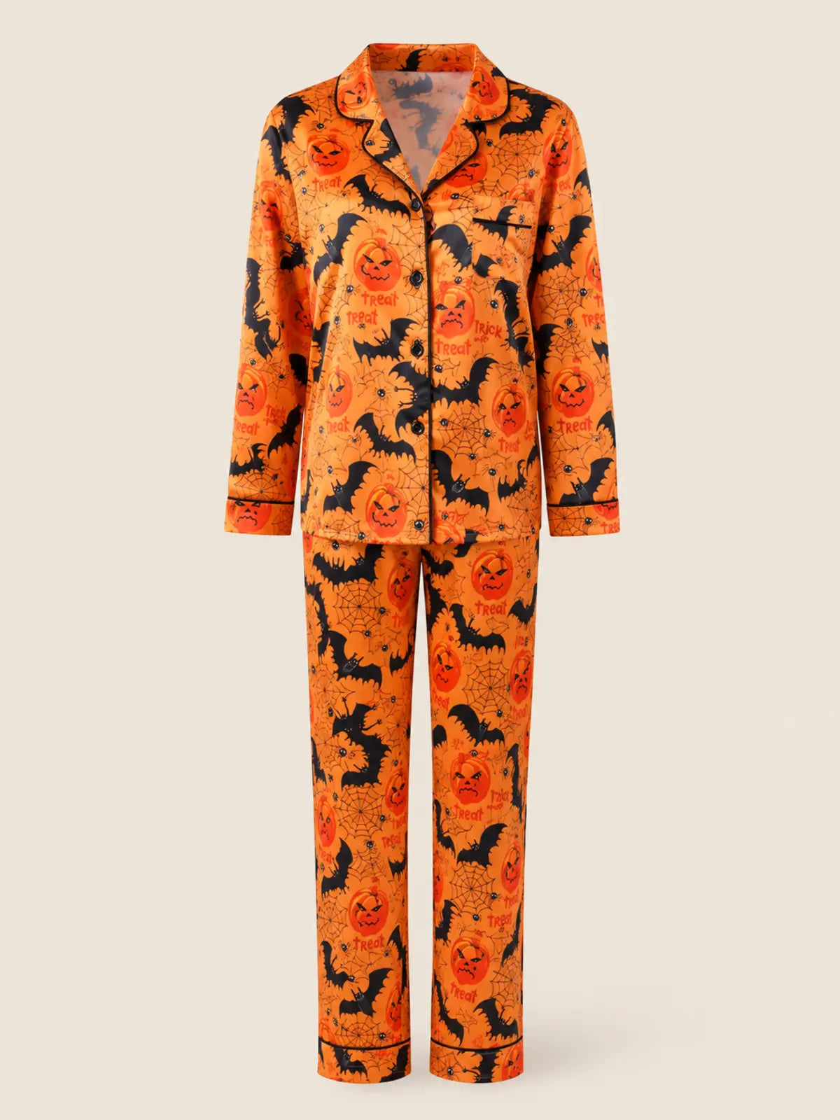 Halloween Printed Long‑sleeve Pajama Set