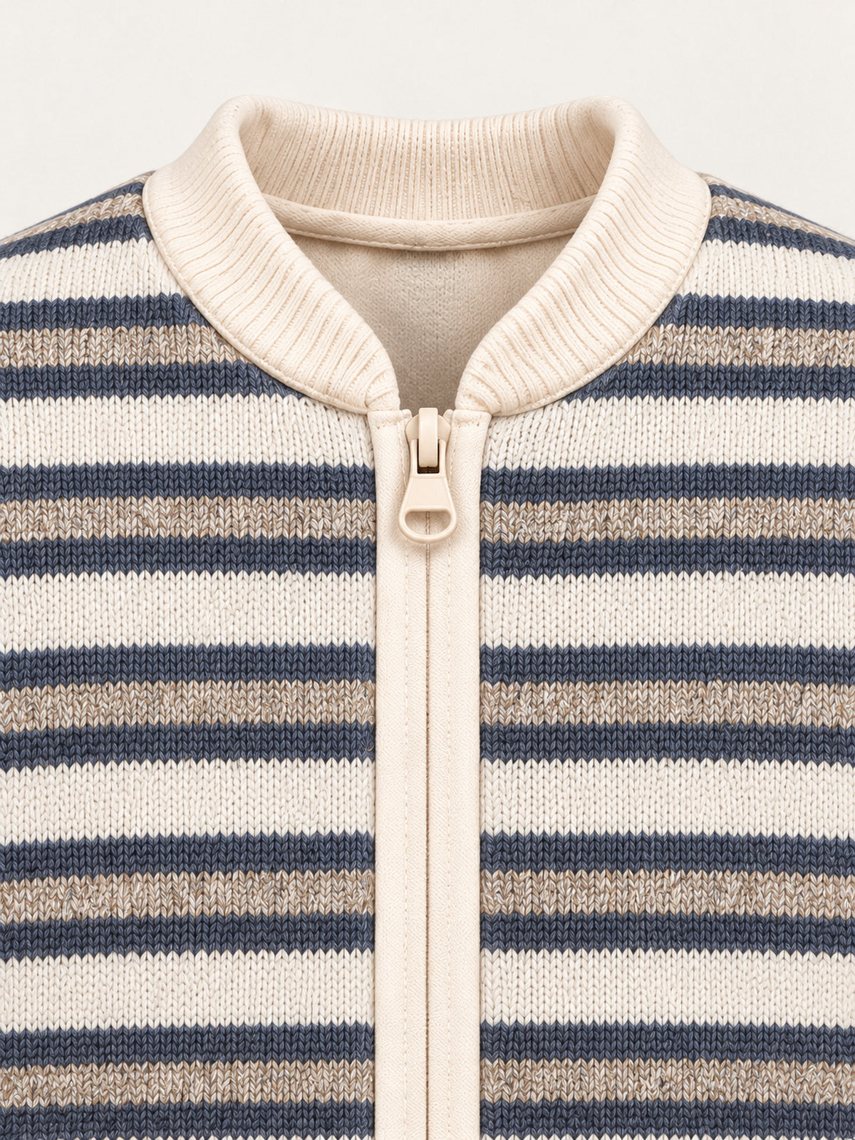Cream & Charcoal Striped Wool-Blend Adult Onesie