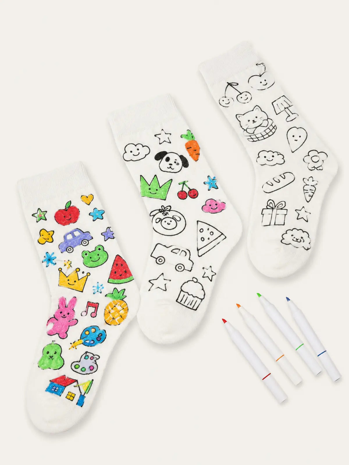 Family DIY Painting Socks Gift Set, Parent‑Child Hand‑Doodle Craft Kit