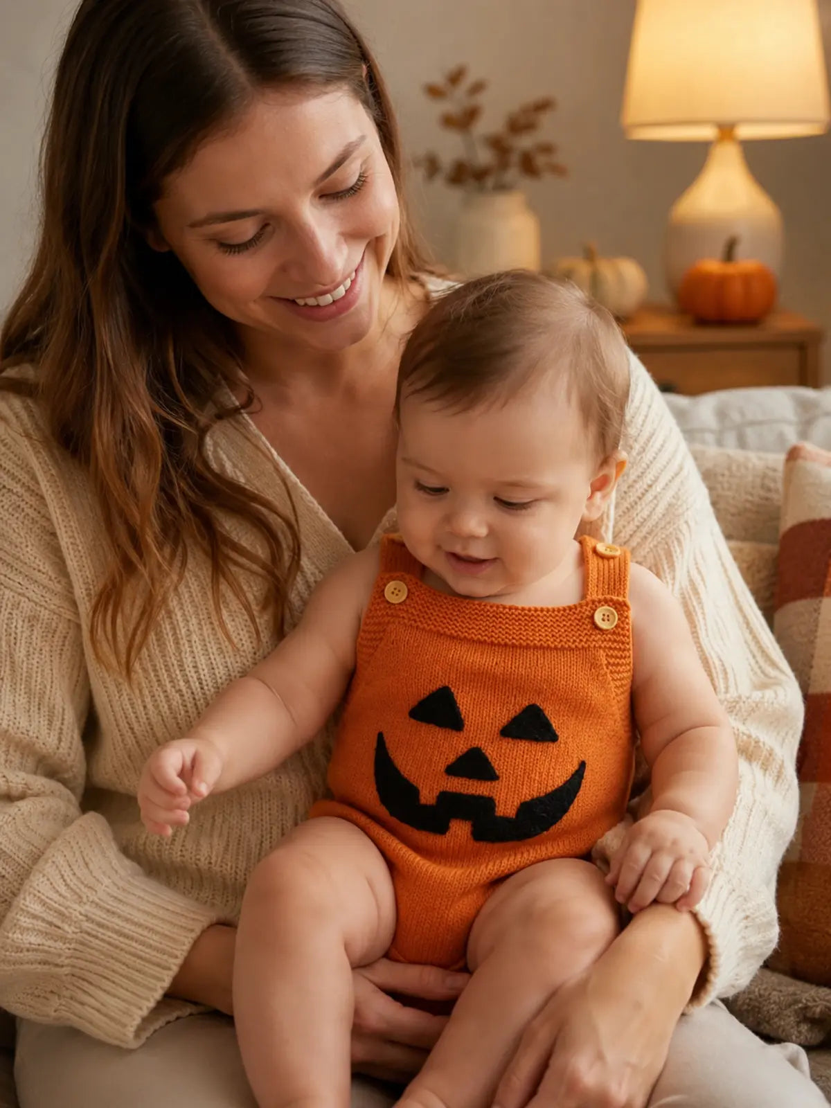Baby Halloween Embroidered Suspender Romper