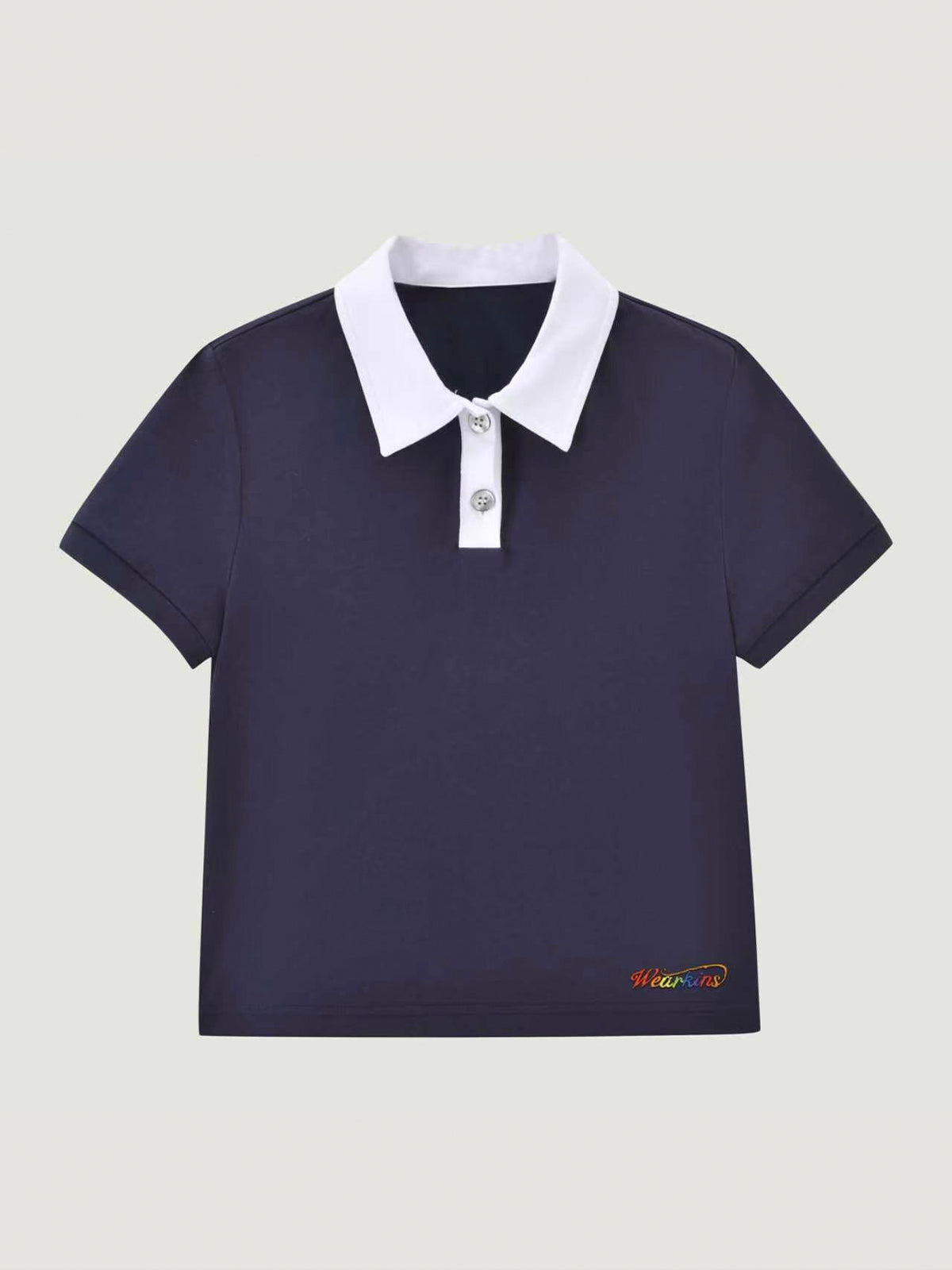 Kins Class Princess Collar Crop Polo Tee & Shorts For Kids