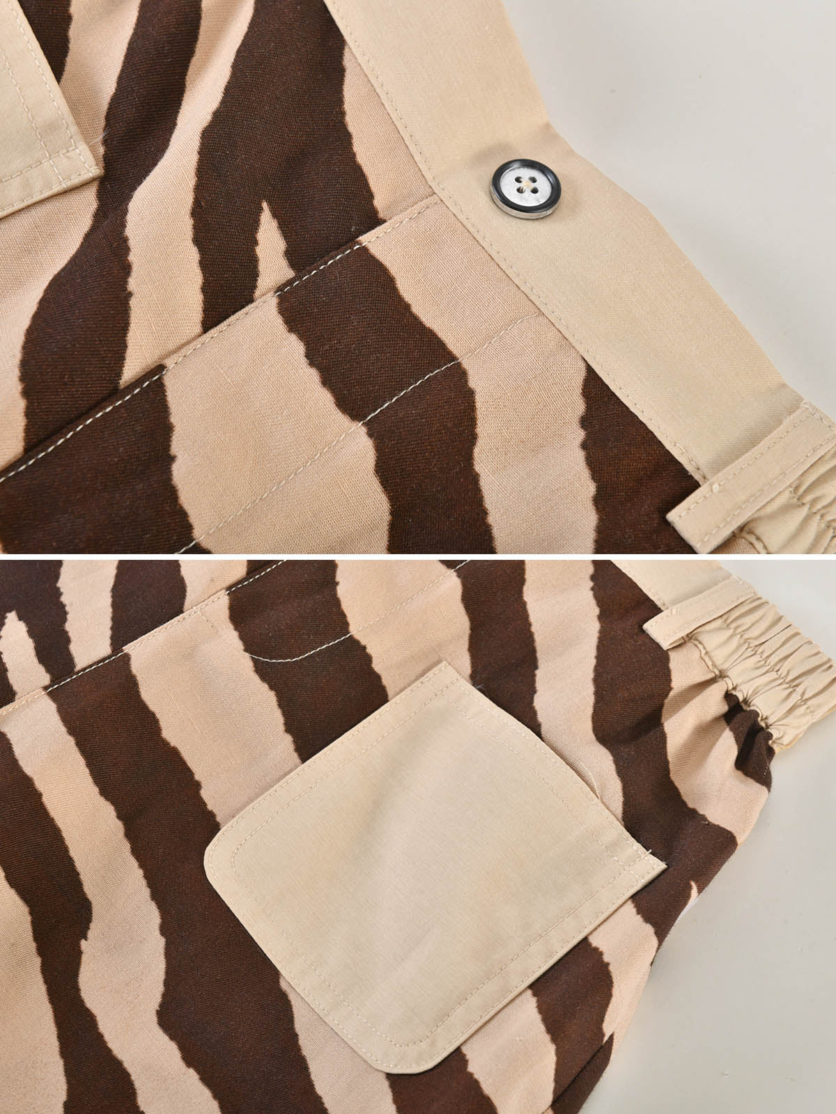 Sunny Escape Roam Zebra Striped Shirt & Shorts Set For Kids