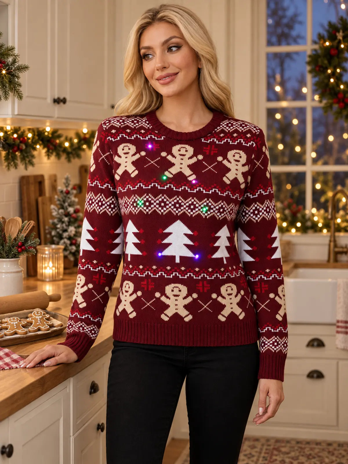 Gingerbread Man Christmas Jacquard Sweater