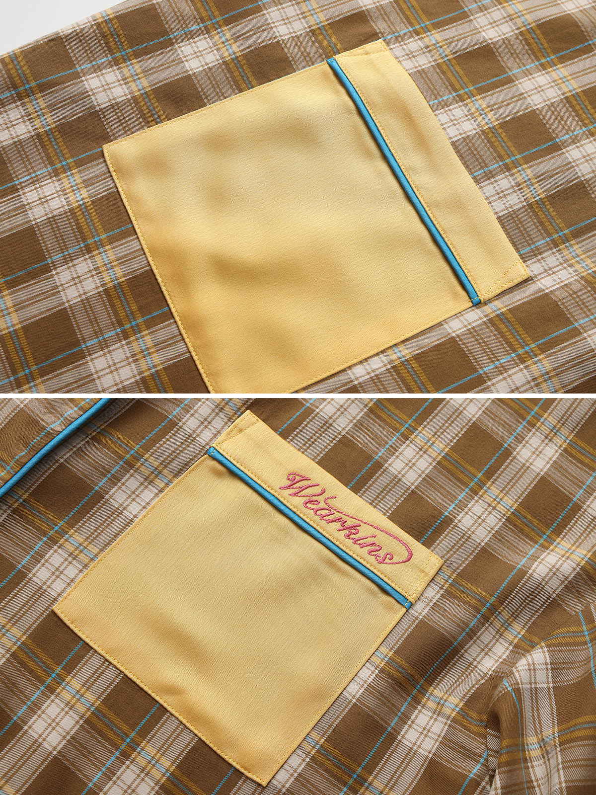 adults-brown-plaid-pajamas-set
