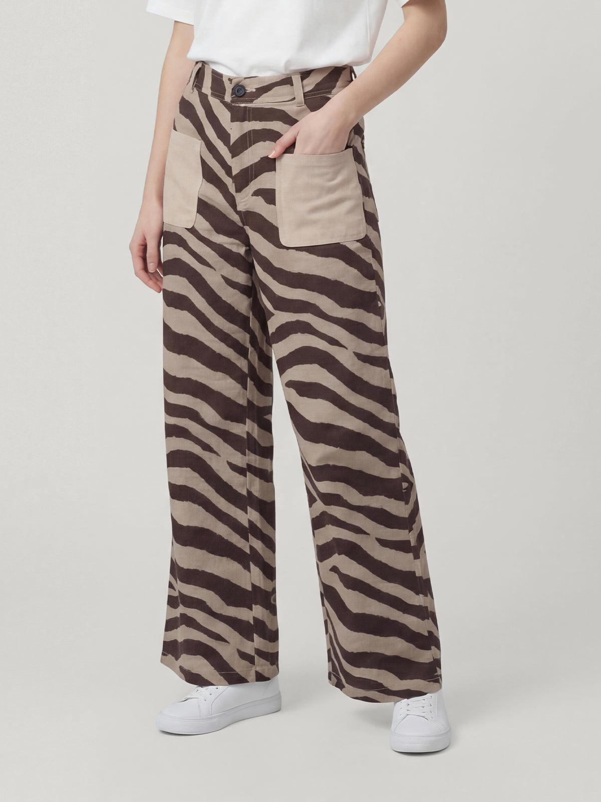 Sunny Escape Zebra gestreiftes Hemd und Hose Set für Erwachsene