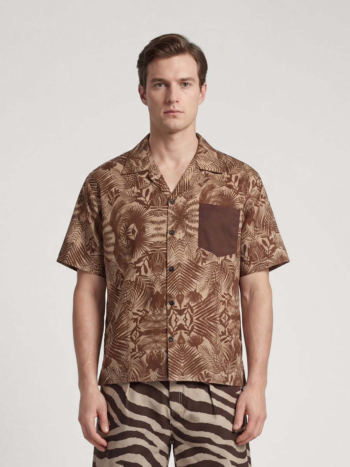 Zebra Striped Shirt & Shorts Set For Adults | SUNNY ESCAPE SAFARI
