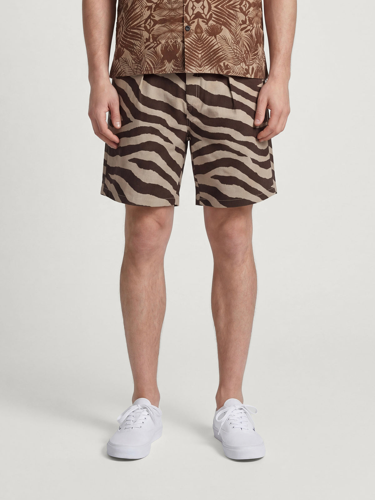 Zebra Striped Shirt & Shorts Set For Adults | SUNNY ESCAPE SAFARI