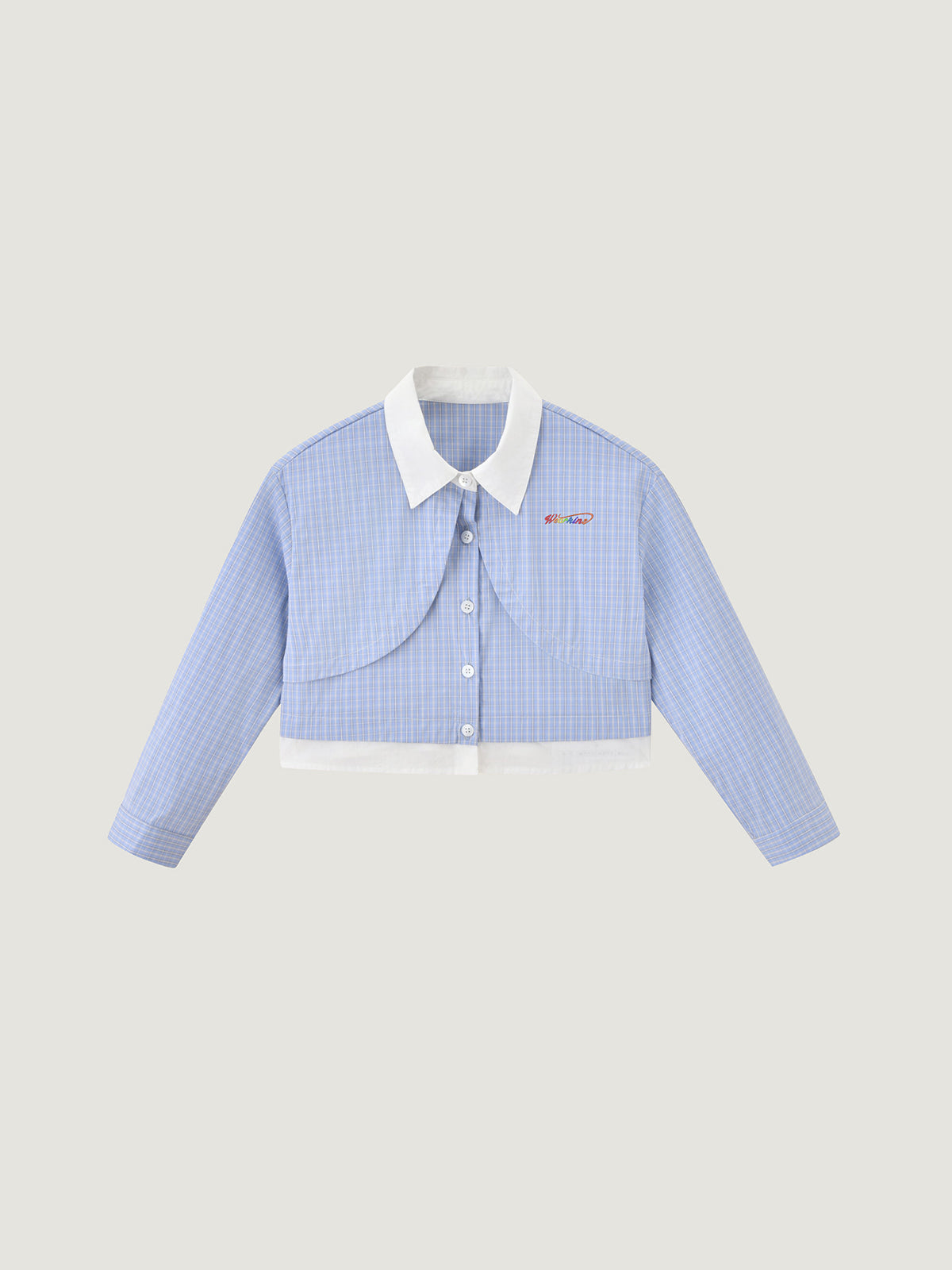 Preppy Blue Check Cropped Family Matching Shirt | KINS CLASS