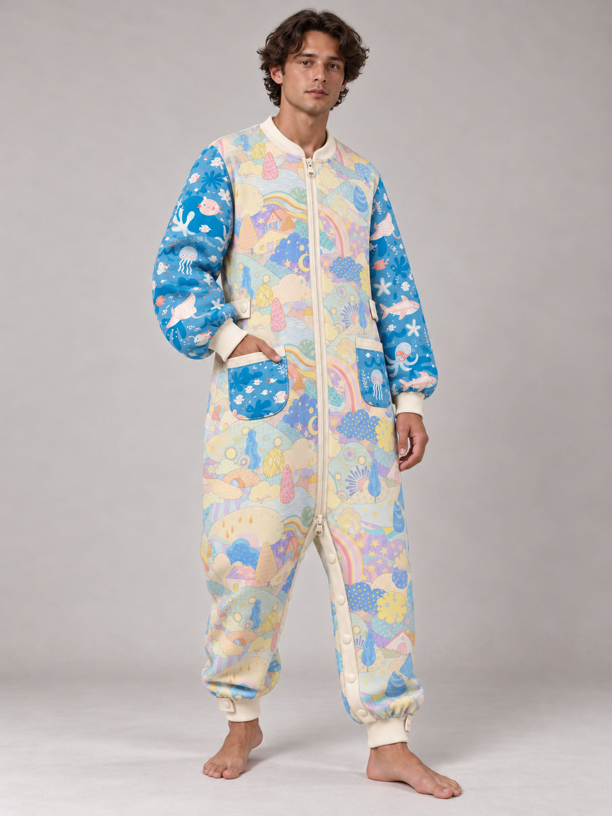 Ocean Floral Print Matching Family Onesies