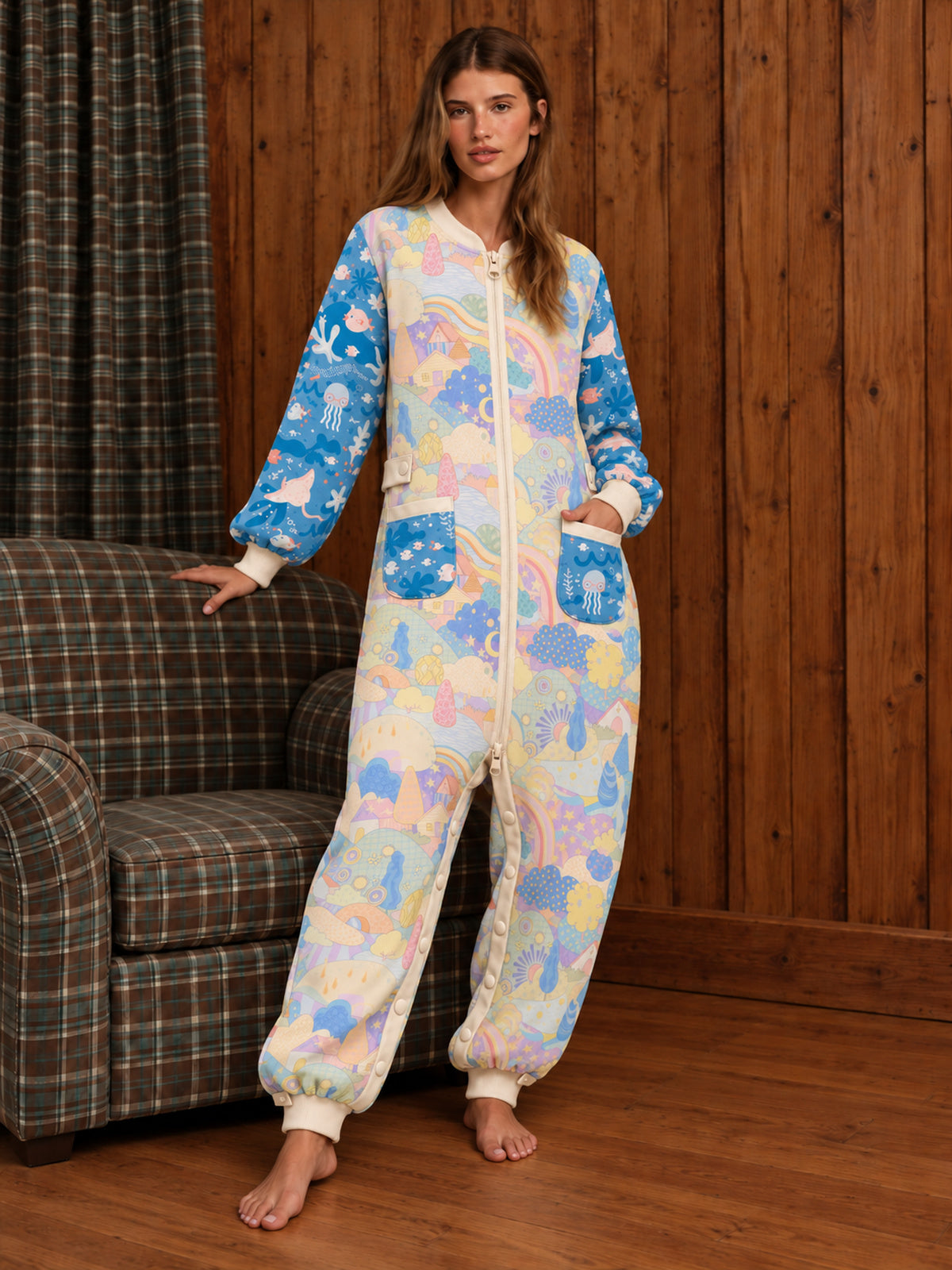 Ocean Floral Print Matching Family Onesies