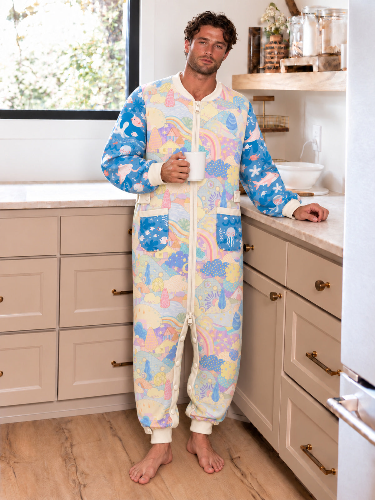 Ocean Floral Print Matching Family Onesies