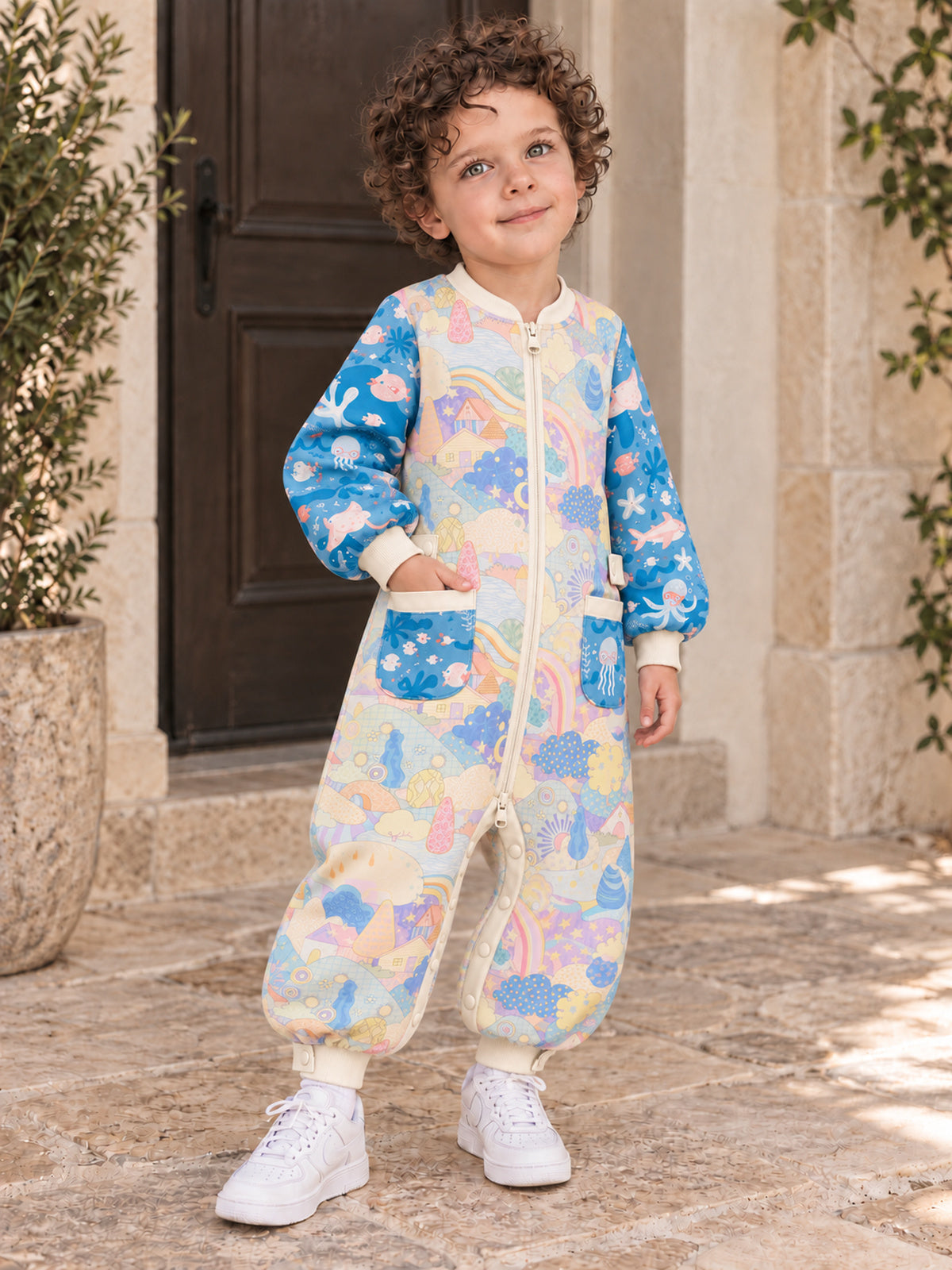 Ocean Floral Print Matching Family Onesies