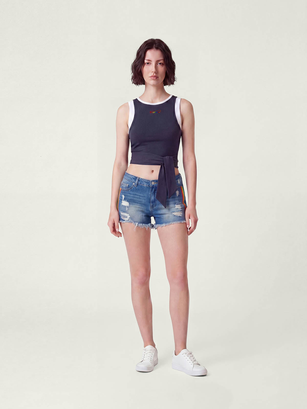 Pride Month Parade Kins Class Lace-Up Crop Top for Adults