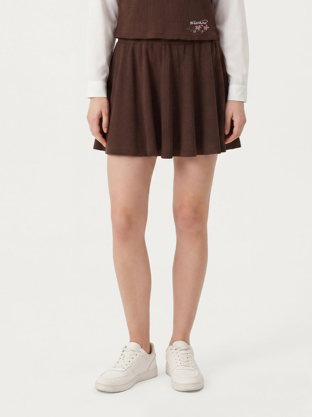 Kins Class Adult's Spliced Long-Sleeve Tee & Mini Skirt Set