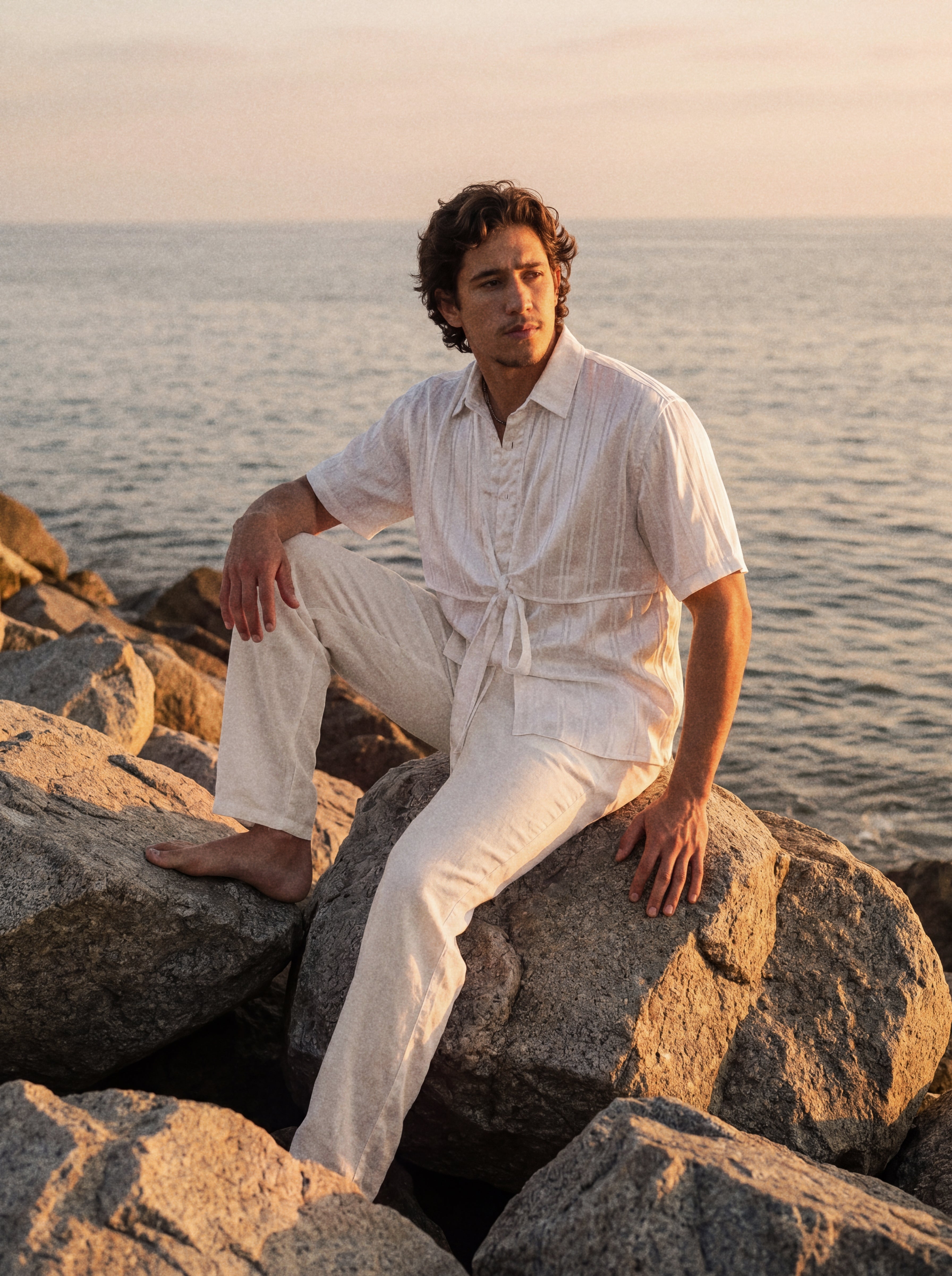 Sunny Escape Tie-Front Shirt For Adults