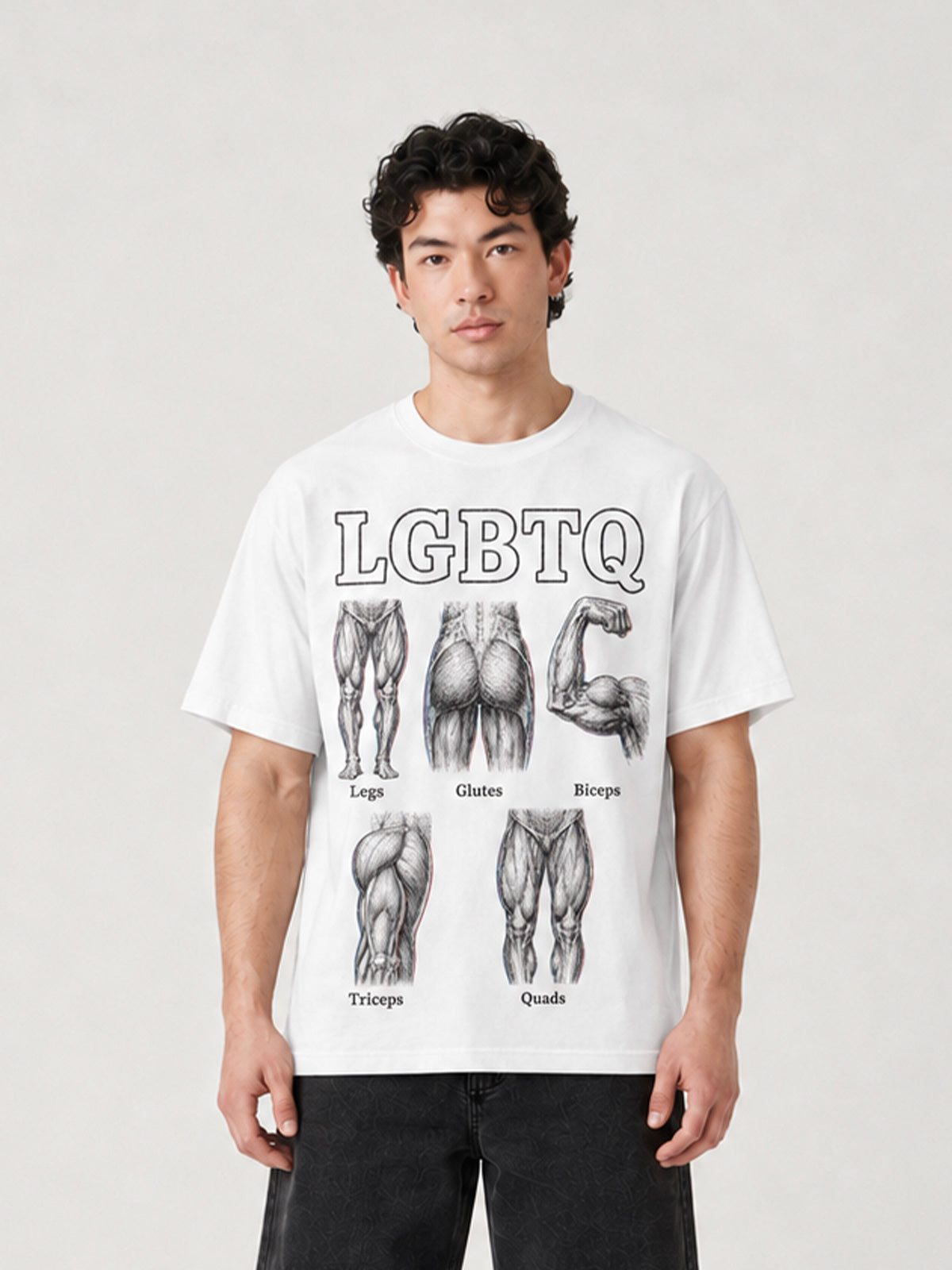 LGBTQ Muskelanatomie Grafik-T-Shirt | PRIDE MONTH