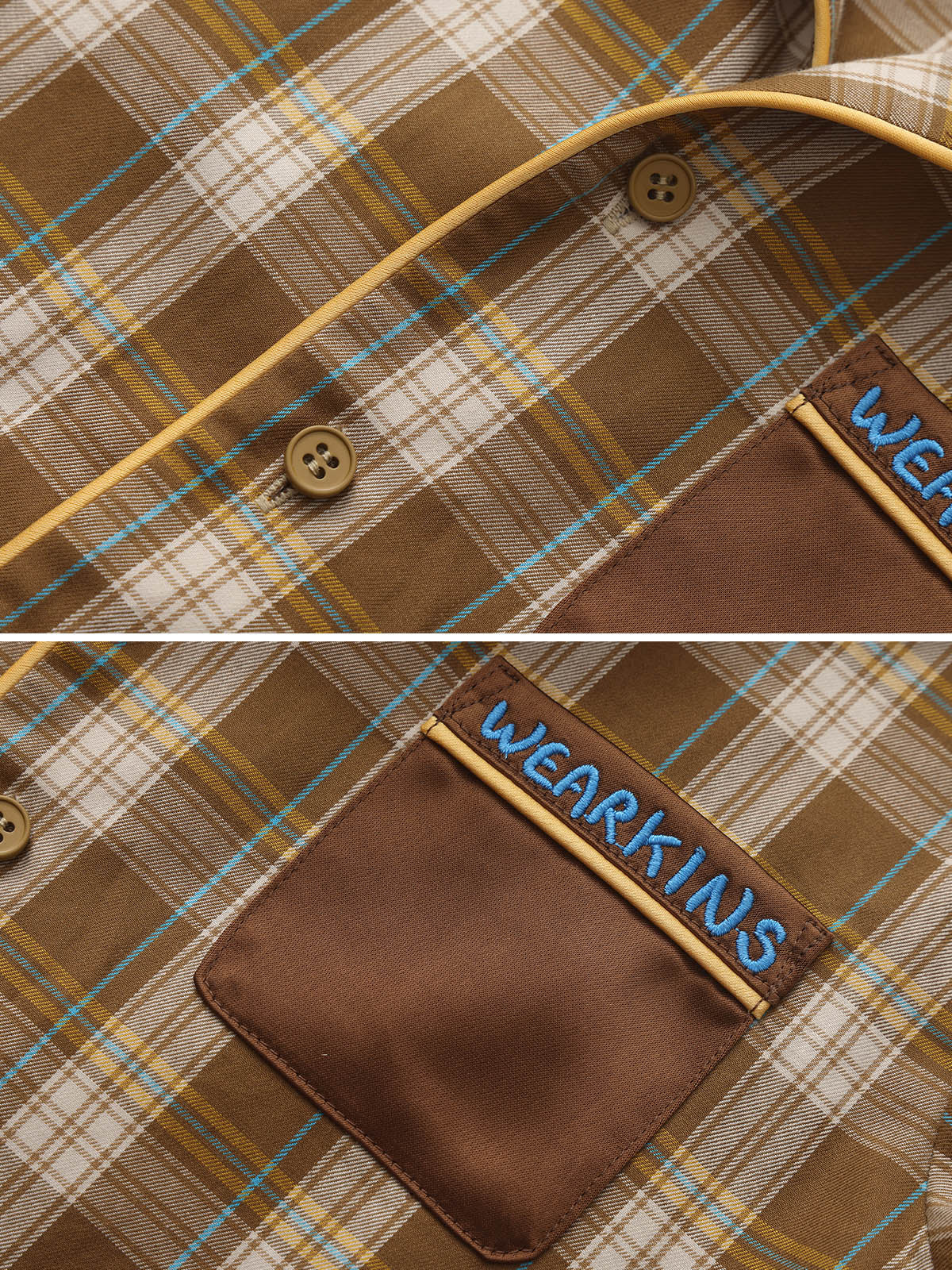 kids-brown-plaid-pajamas