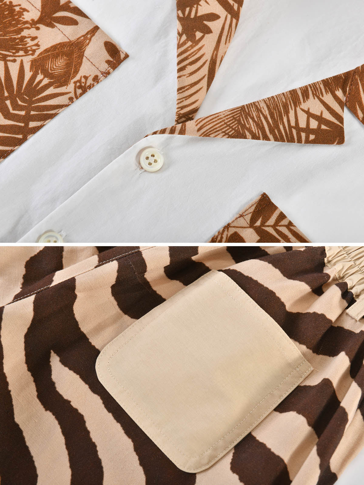 Sunny Escape Roam Zebra Striped Shirt & Shorts Set For Kids
