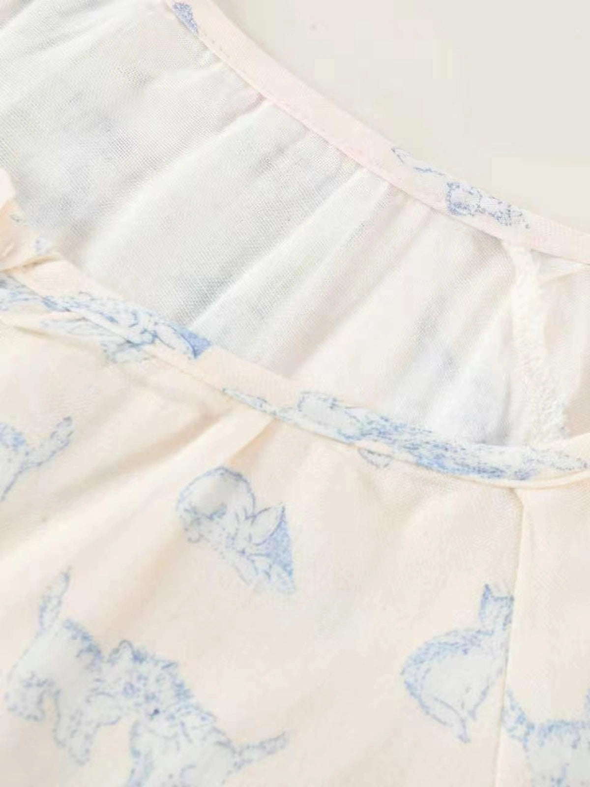 Kid's Blue Cat Print Pajamas Set | COZY NEST