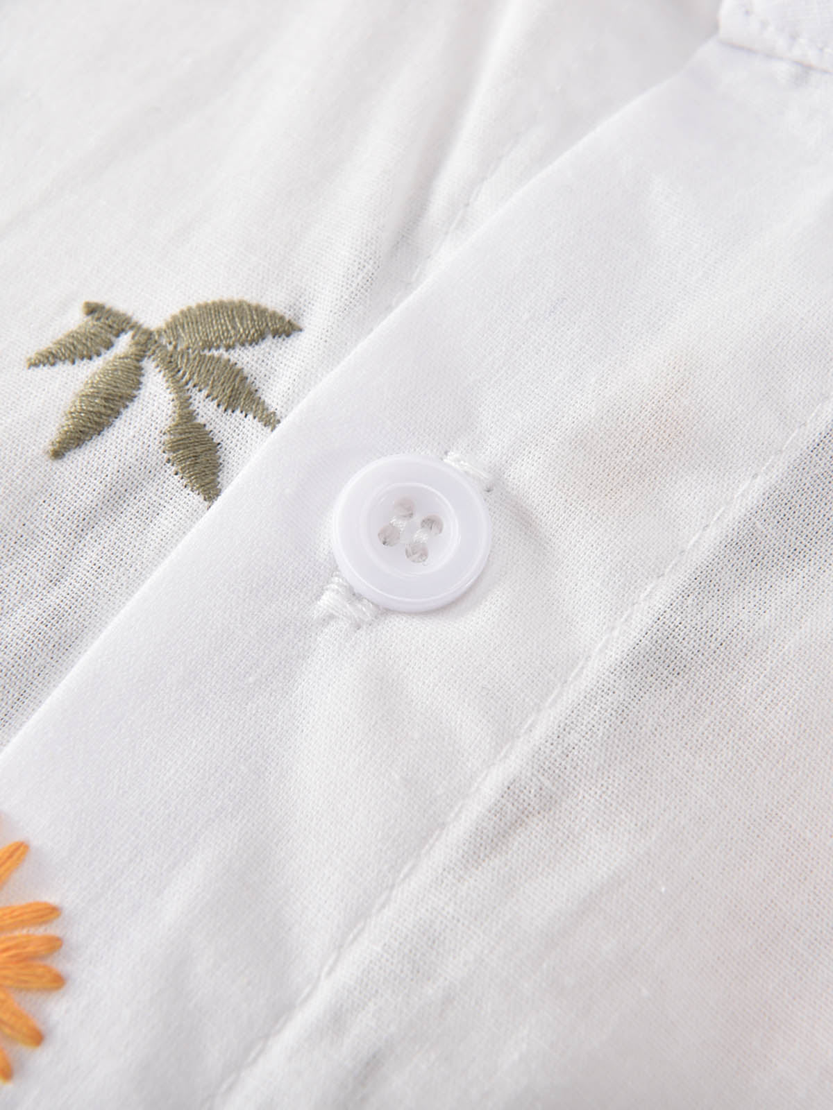 Sunny Escape Embroidery Short Sleeves Shirt For Adults