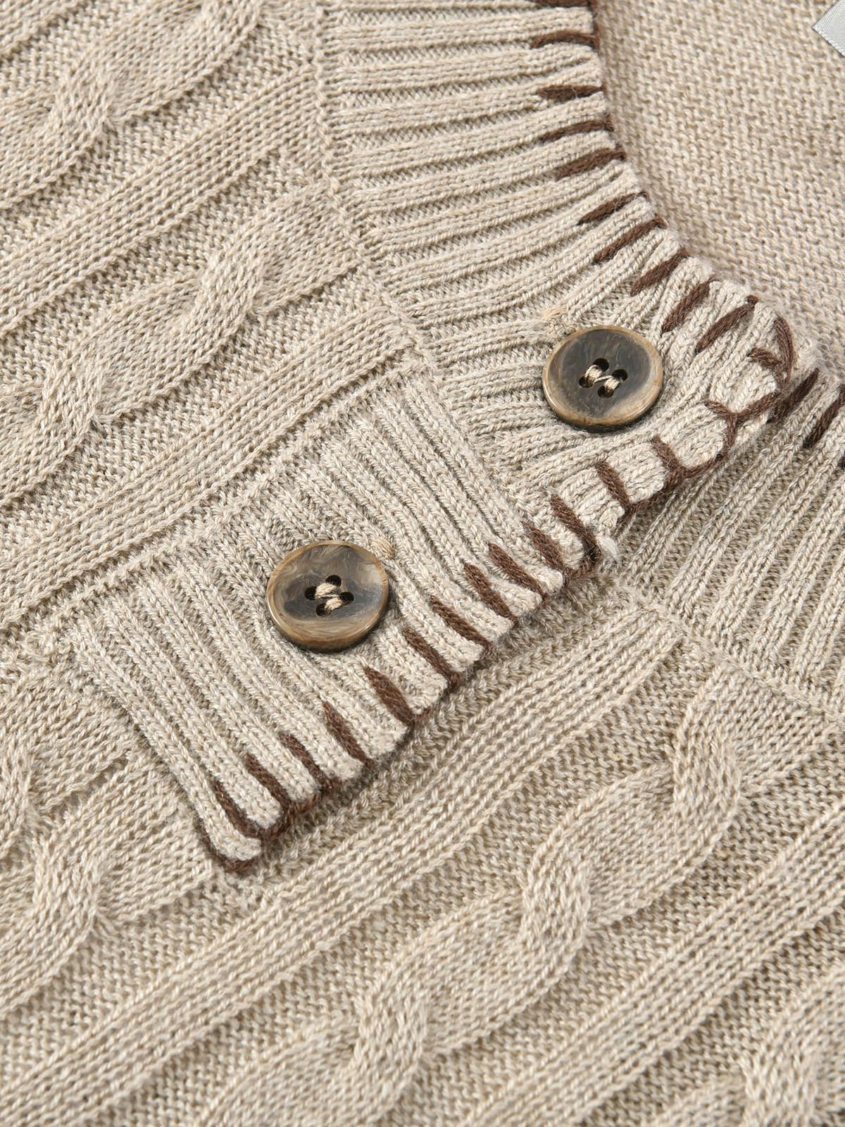 Cable Knit Short Sleeve Henley T-Shirt For Adults | KINS CLASS
