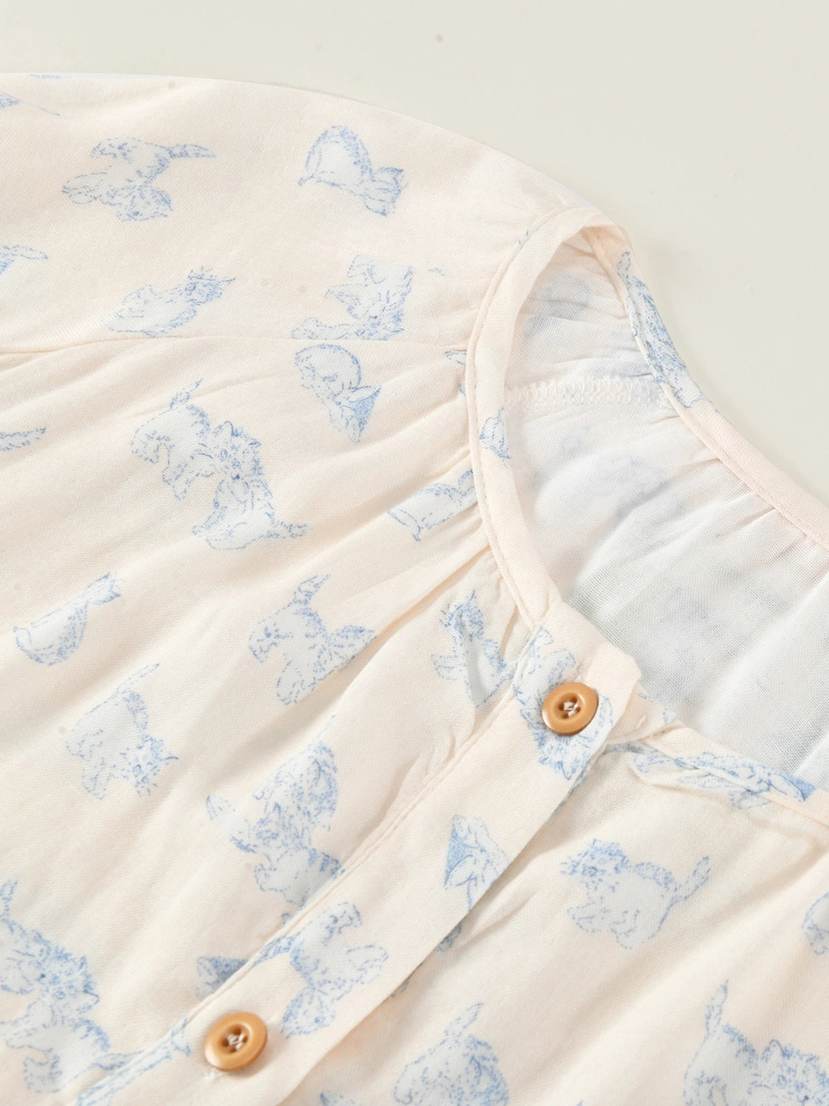Blue Cat Print Pajamas Set For Adult | COZY NEST