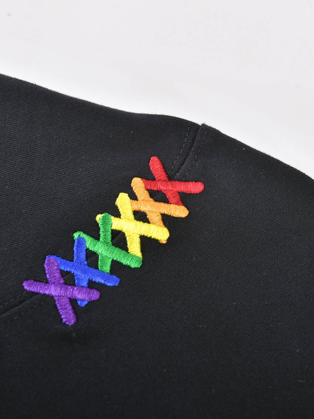 Pride Month Rainbow Embroidered X T-Shirt For Adults