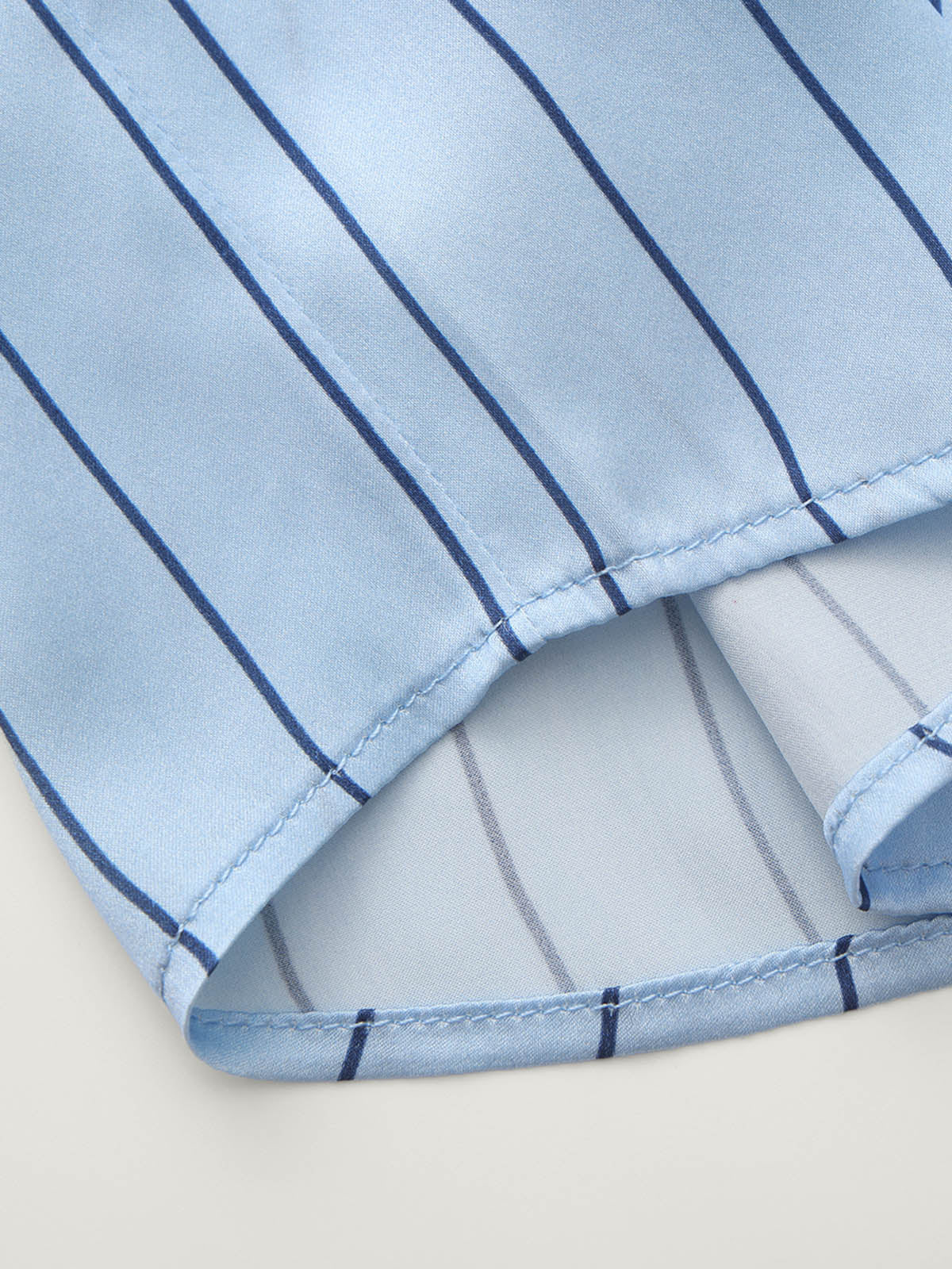 Cozy Nest Silk Striped Pajamas Set For Adults
