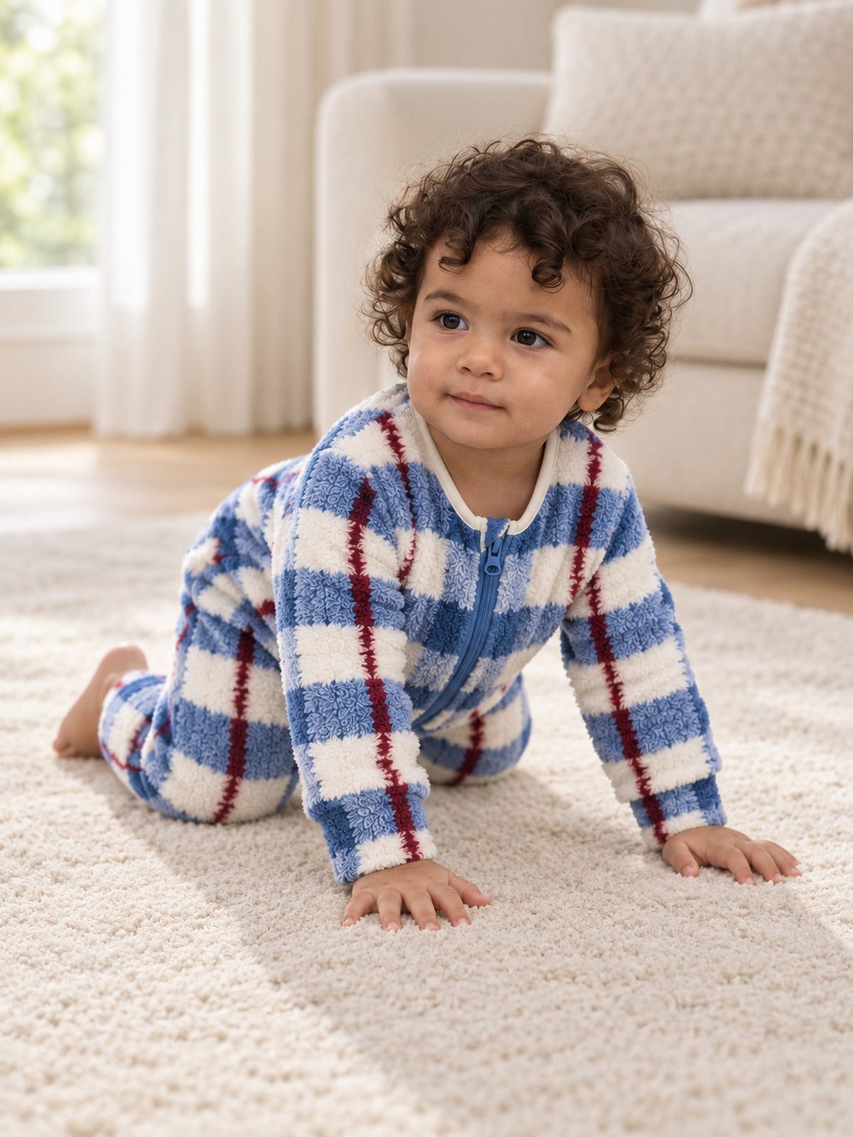 Plaid Family Matching Sleep Bag | Blue