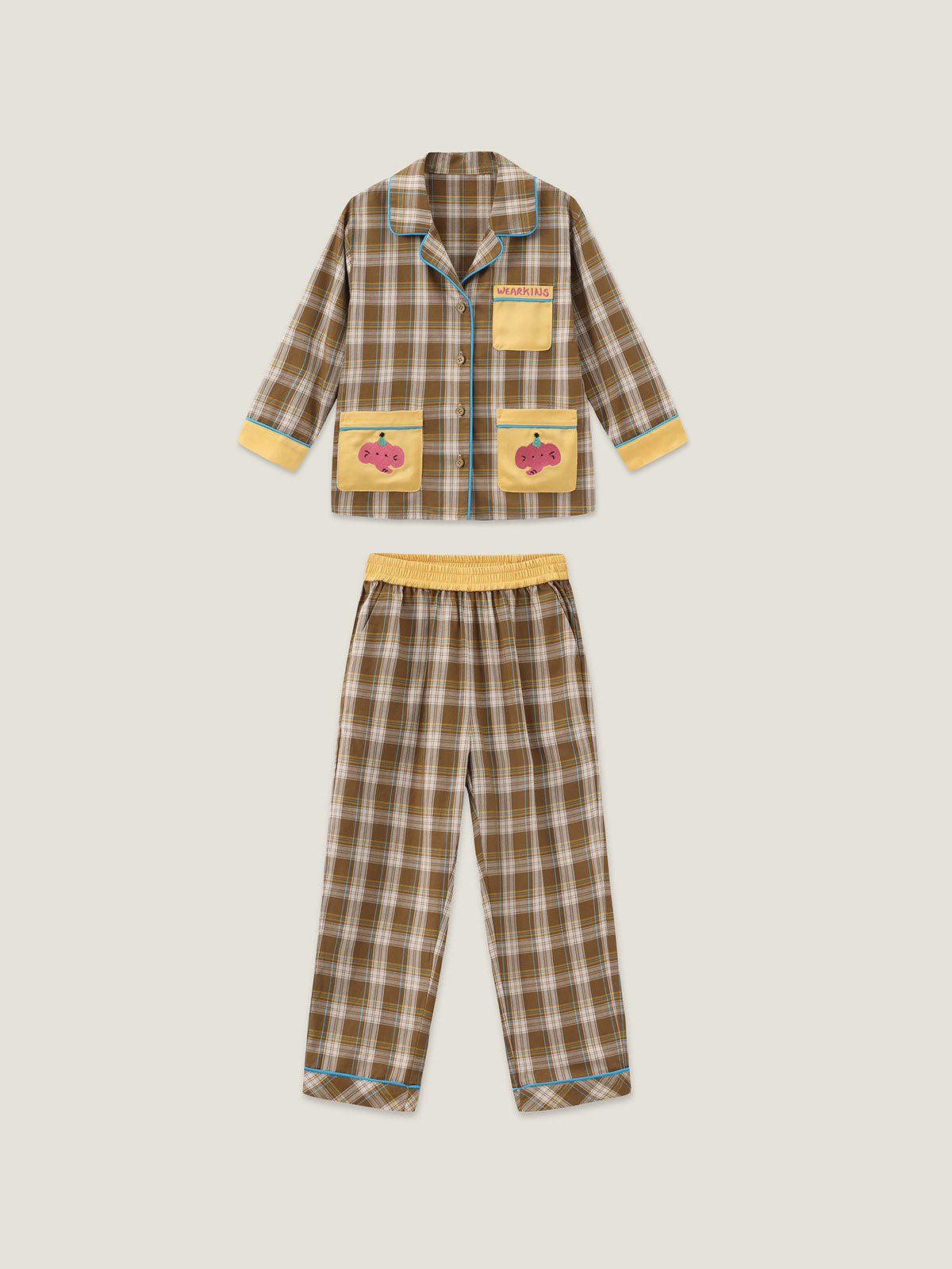 kids-plaid-pajams-suit