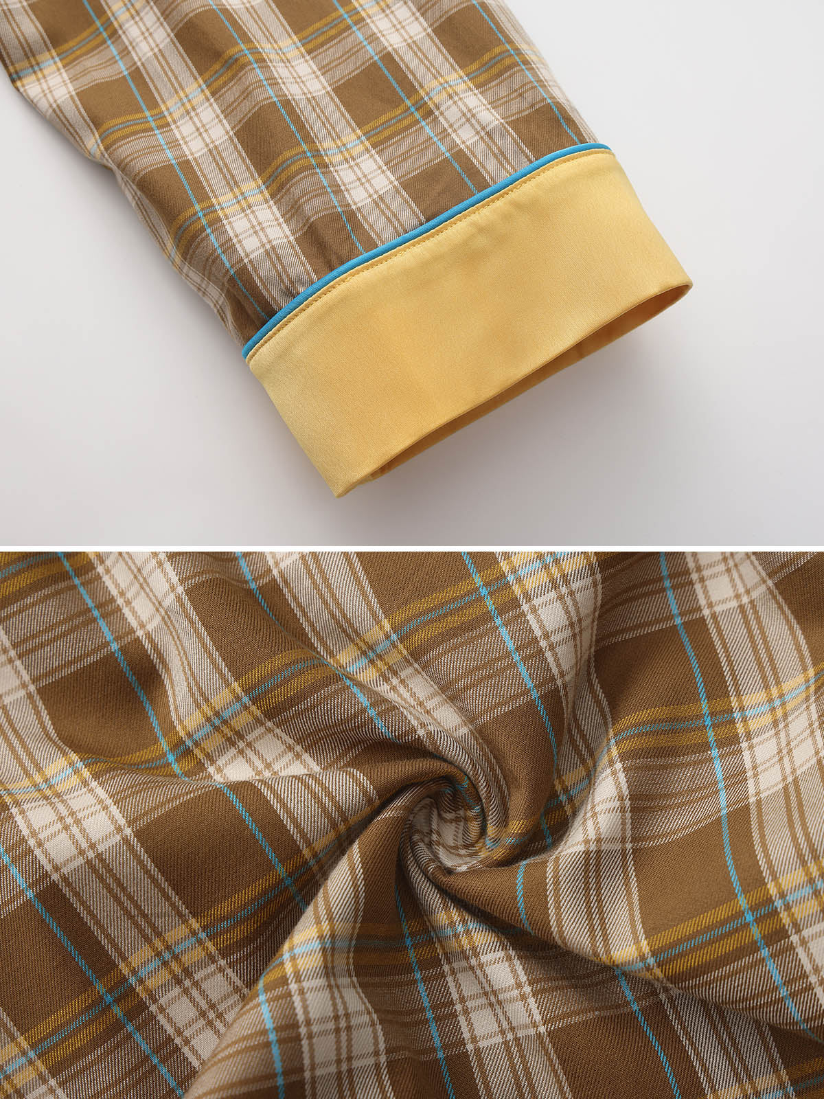 adults-brown-plaid-pajamas-set