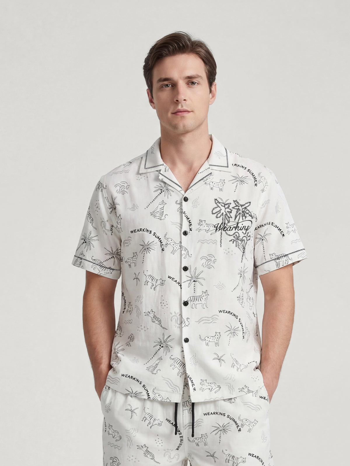 Breezy Zoo Hemd-Shorts-Set mit Aufdruck | SUNNY ESCAPE
