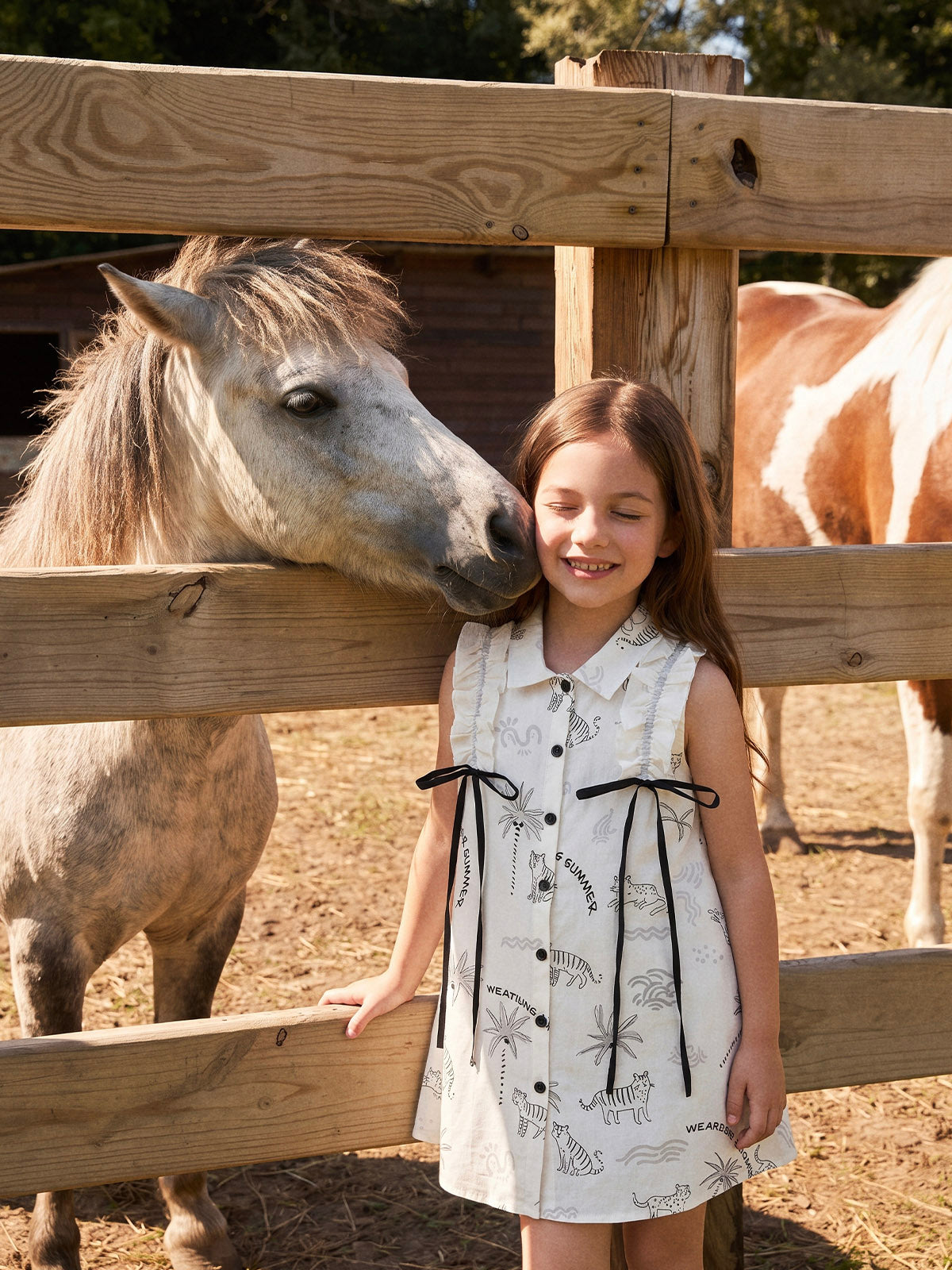 Sunny Escape Breezy Kids’ White Bowtie Dress