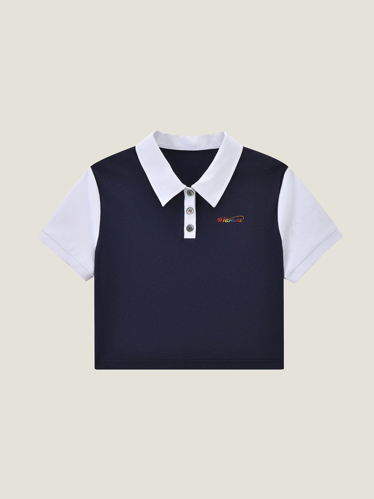 Kins Class Princess Collar Crop Polo Tee for Adults