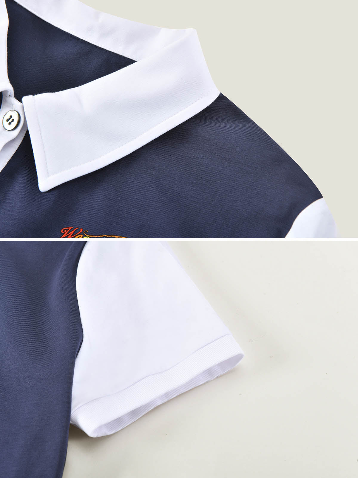 Kins Class Princess Collar Crop Polo Tee for Adults