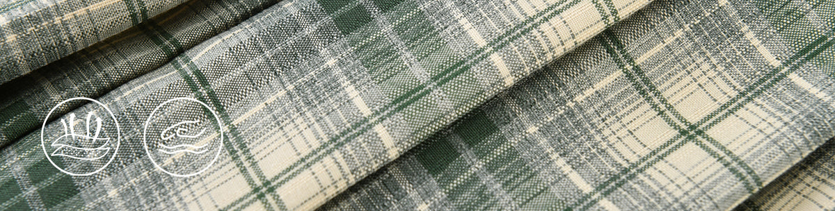 polyster_fabric green plaid