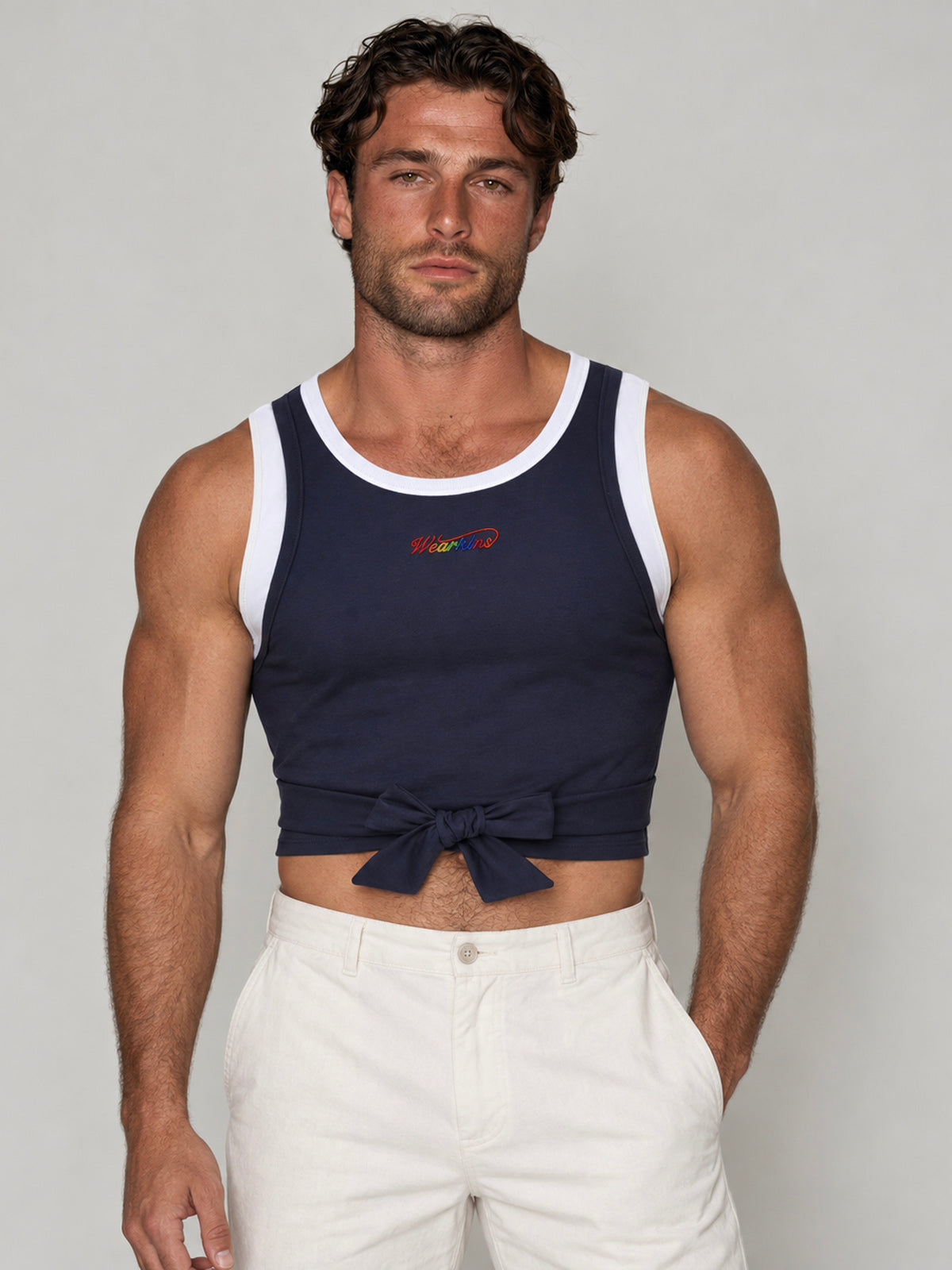 Pride Month Parade Kins Class Lace-Up Crop Top for Adults