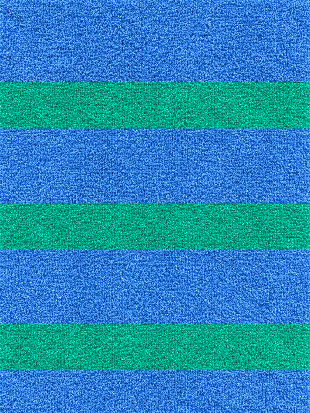 Close-up of the blue-and-green striped terry texture