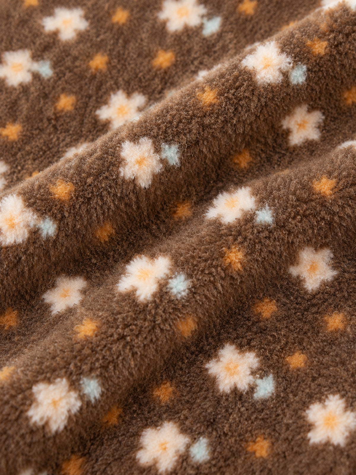 Floral Fleece Zip-Up Sleep Onesie – Chocolate Brown