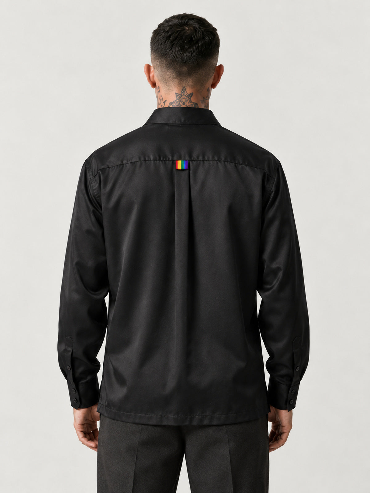 Noir Rainbow-Pleat Long-Sleeve Shirt