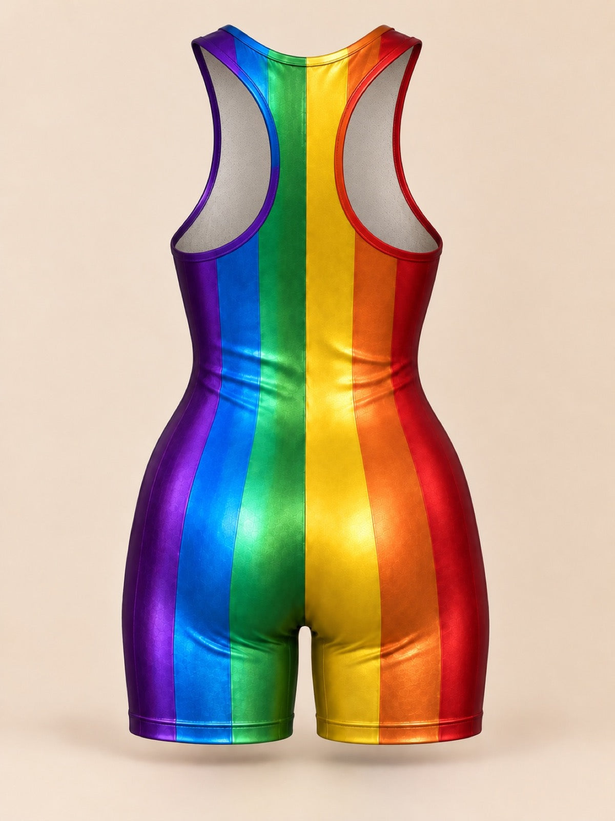 Rainbow Metallic Zip-Front Romper