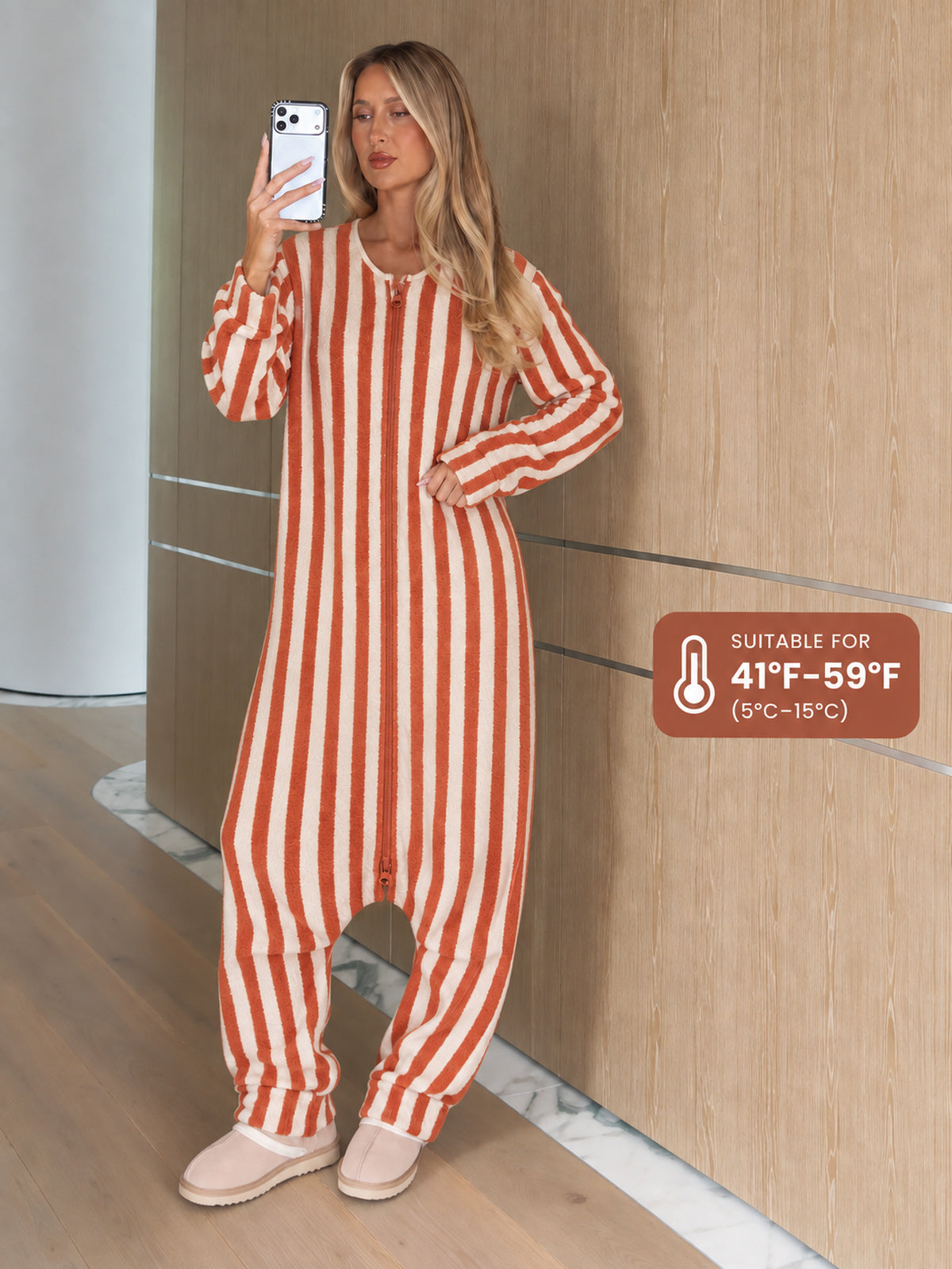 Orange & White Stripe Sleep Bag for Baby, Kids & Adults