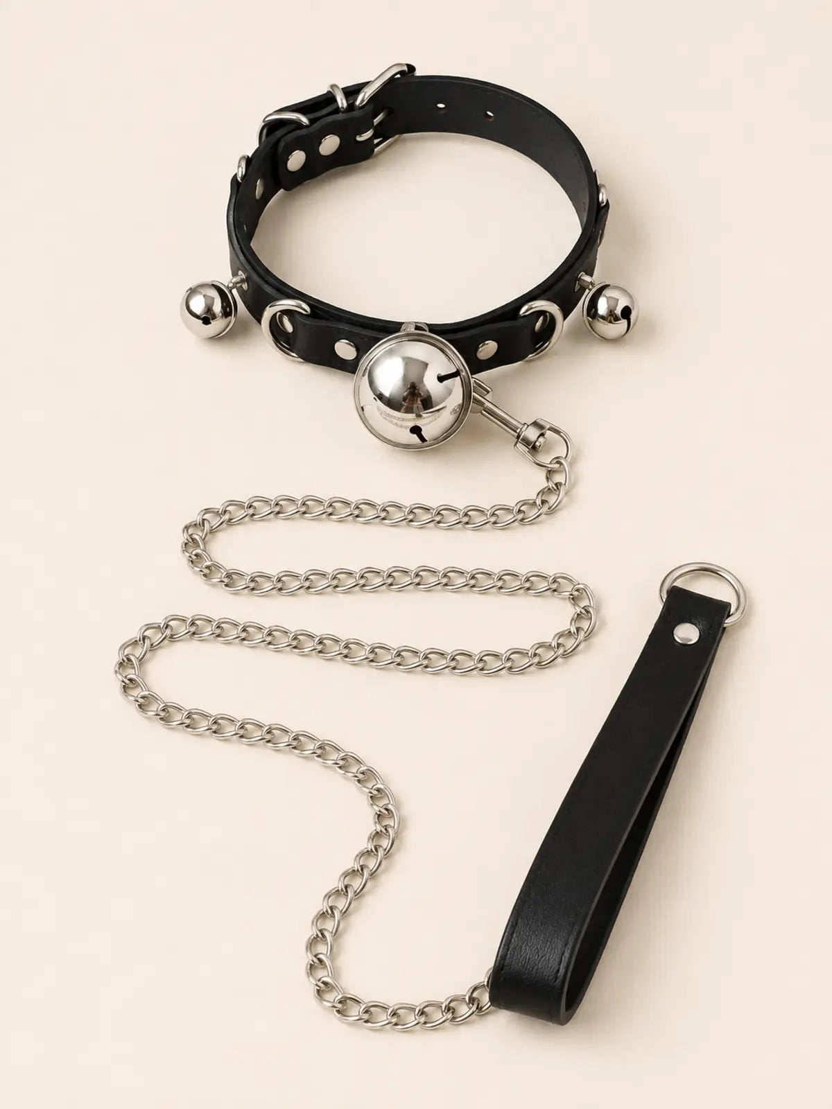Goth Punk Spike Studded Leather Choker Collar