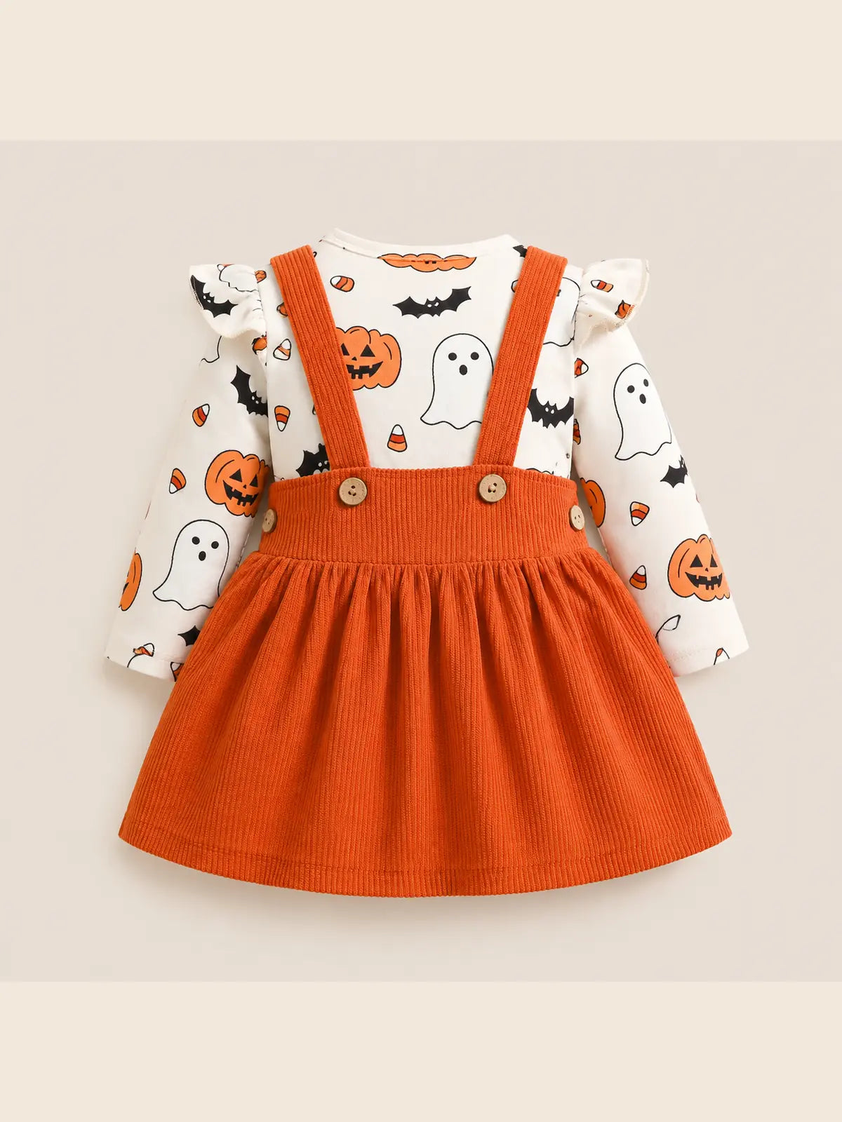 Halloween Pumpkin Jumpsuit Dress Set