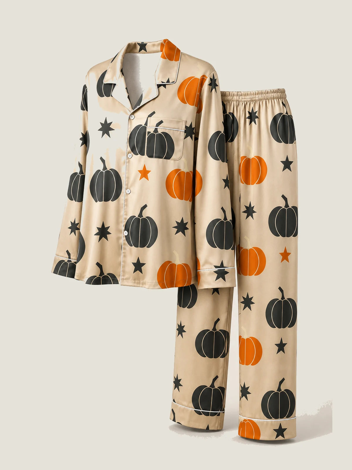 Family Matching Halloween Pumpkin Print Pajama Set