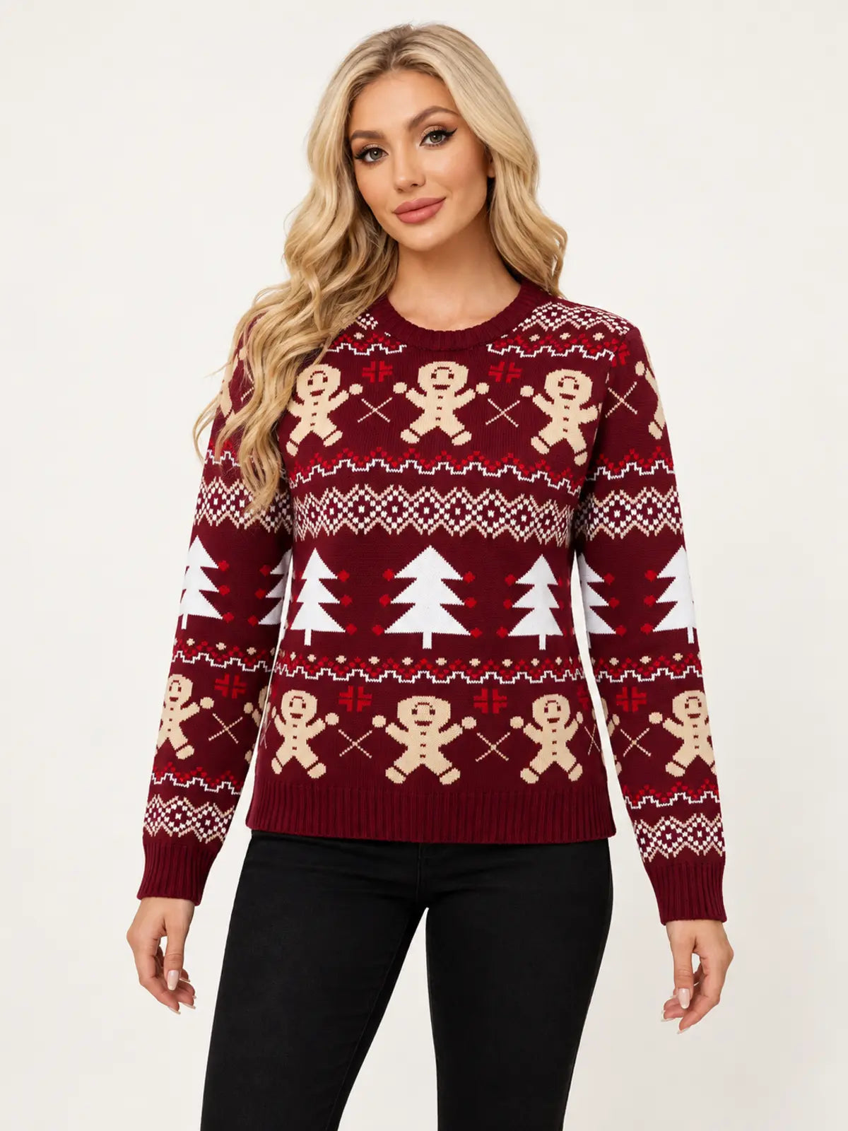 Gingerbread Man Christmas Jacquard Sweater