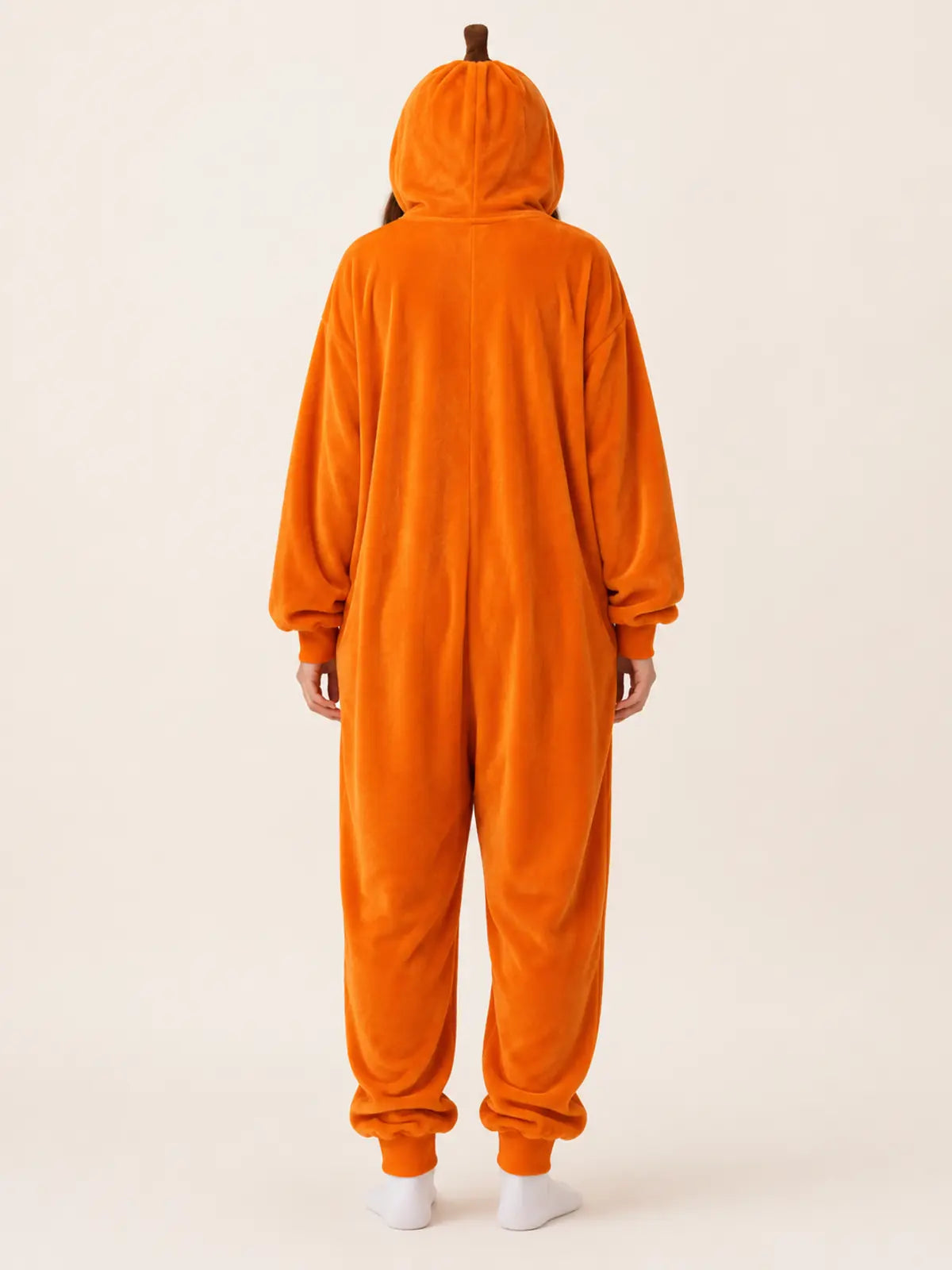 Plush Jack-O’-Lantern Hooded Halloween Onesie Pajamas