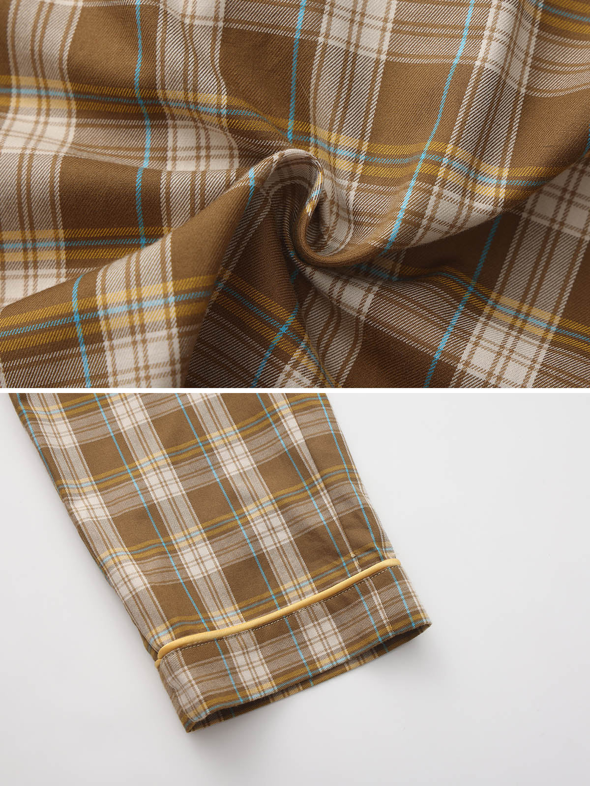 kids-brown-plaid-pajamas