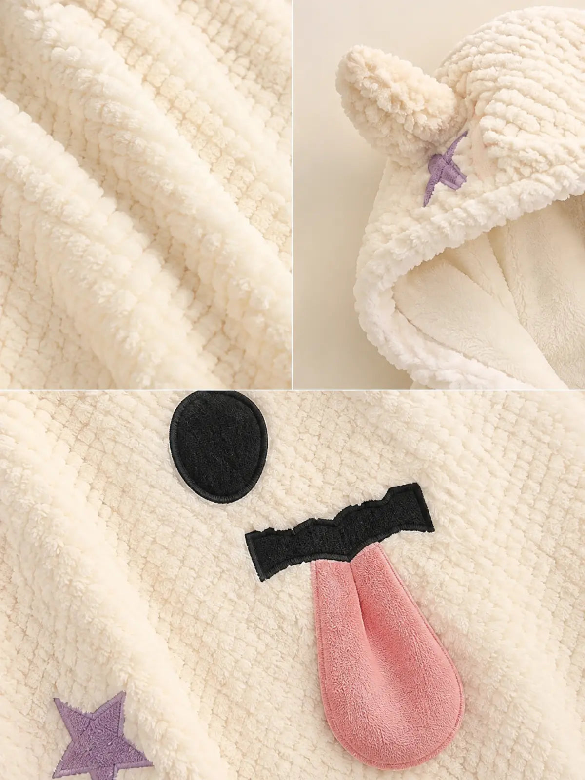 Halloween Plush Hooded Sleep Robe, Ghost Pumpkin Spooky‑Face Coral Fleece Loungewear